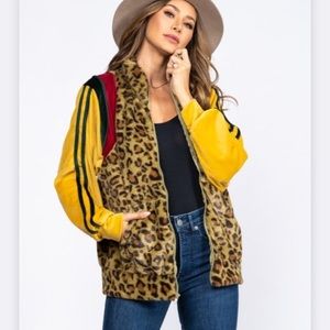 The Olive Leopard Teddy Jacket